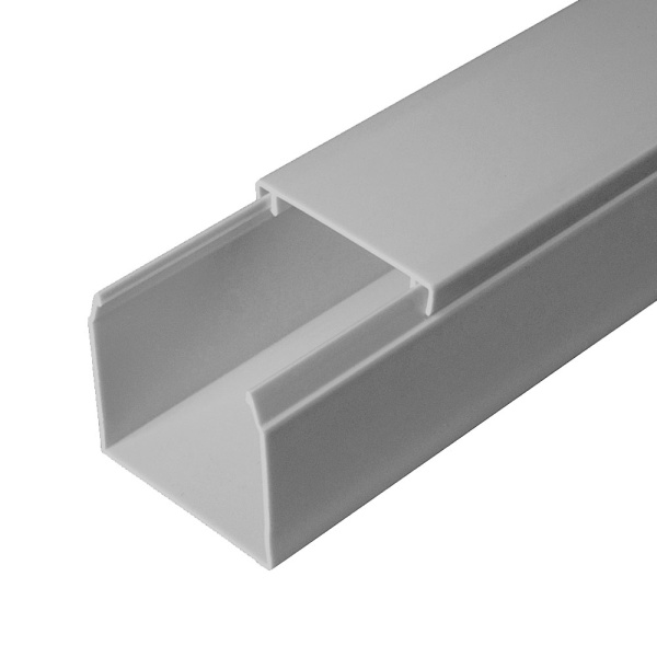 Промрукав Кабель-канал серый RAL 7035 2-й замок в п/э 40х40 (60м/уп) PR03.0076