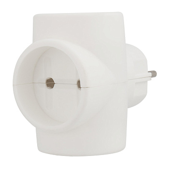 Евротройник электрический без заземления 220В, 6A-10A Индивидуальный пакет Rexant 11-1068