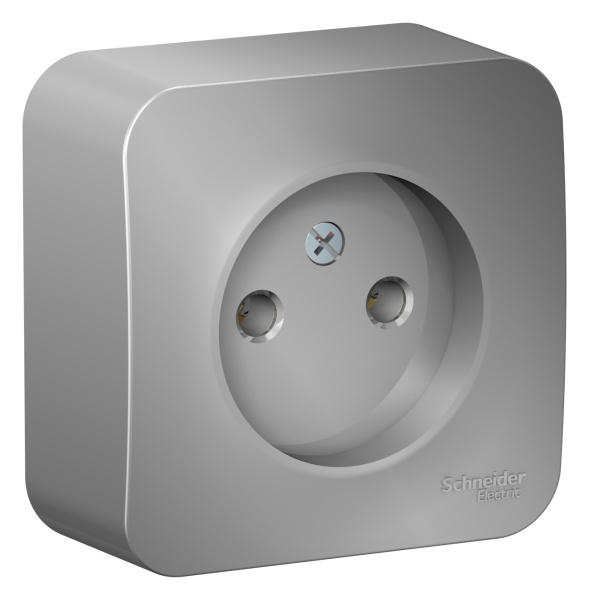 Купить Systeme Electric Blanca наруж Алюминий Розетка б/з без шторок 16А, 250В, изолир. пластина