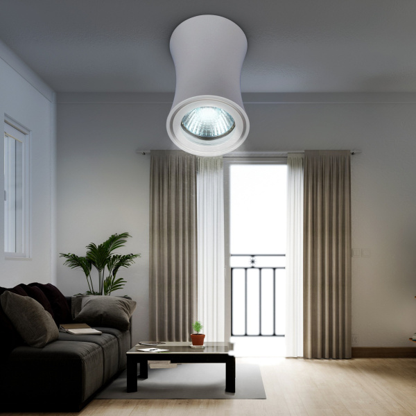 ЭРА Светильник настенно-потолочный спот OL19 WH MR16/GU10, белый