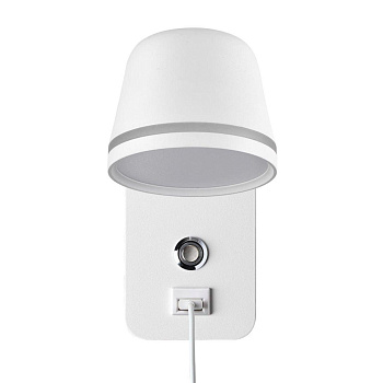 Odeon Light 4298/5WL HIGHTECH ODL22 227 белый/металл Настенный светильник IP20 с USB зарядкой c выкл. LED 7W 400Лм 3000-4000-6000K BANKS