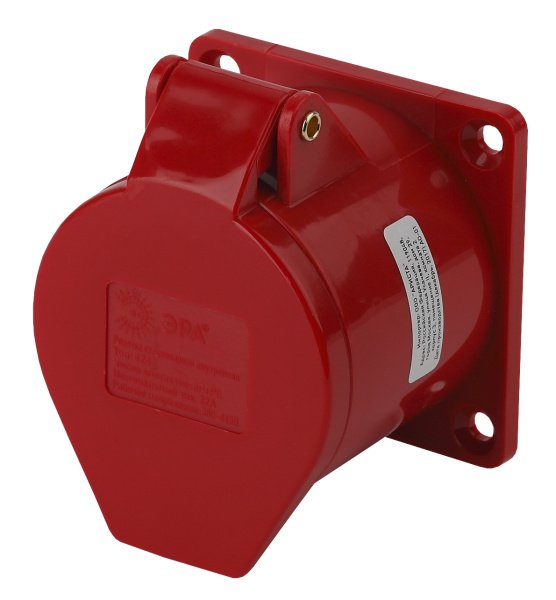 ЭРА R(IN)-32-3P-PE-IP44 Розетка стационарная внутренняя 424 3Р+РЕ 32А 380В