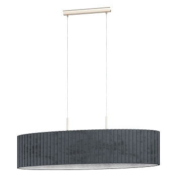 Eglo TAMARESCO Подвес , 2x40W(E27), L1020, B300, H1500, сталь, никель мат./бархат, серый 39773