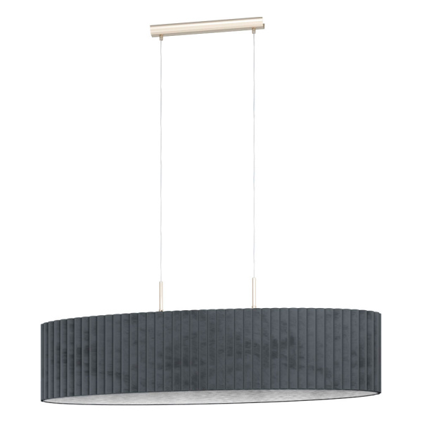 Eglo TAMARESCO Подвес , 2x40W(E27), L1020, B300, H1500, сталь, никель мат./бархат, серый 39773