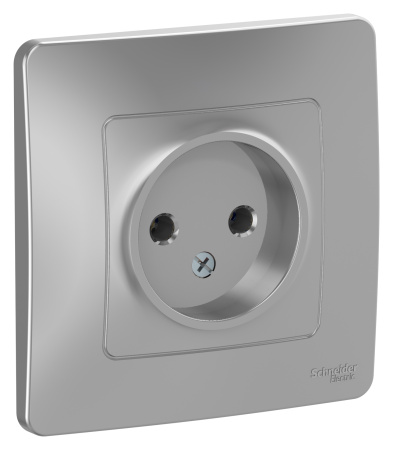 Купить Systeme Electric Blanca внутр Алюминий Розетка б/з без шторок 16А, 250В