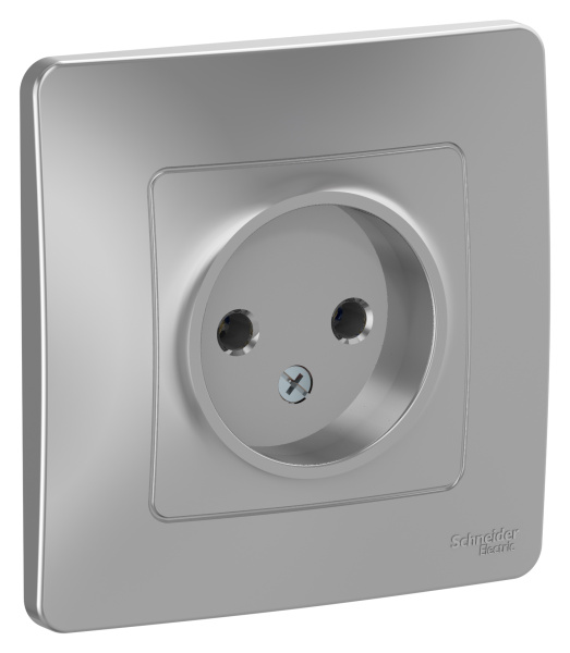 Купить Systeme Electric Blanca внутр Алюминий Розетка б/з без шторок 16А, 250В