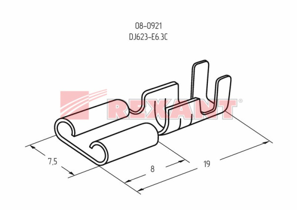Купить Клемма плоская гнездо - 7.7мм 1-2.5мм² (РП-м 2.5-(6.3)) Rexant 08-0921