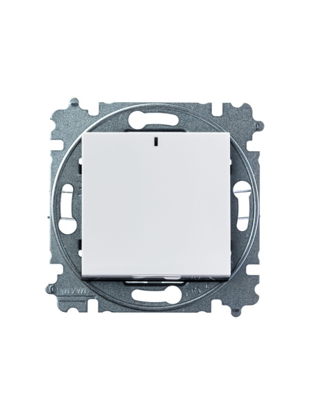 Купить ABB EPJ Levit белый / дымчатый чёрный Переключатель 1-кл, с ориент, подсветкой 2CHH590646A6062