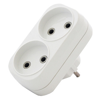 UNIVersal Разветвитель Бел 2гн. б/з плоский 10А 250В А202