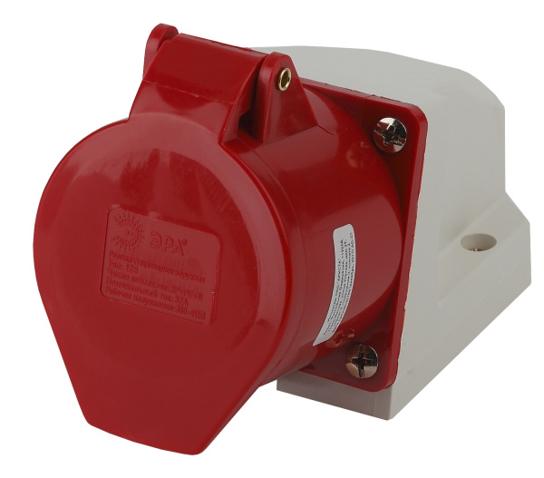 ЭРА R(OUT)-32-3P-PE-N-IP44 Розетка стационарная наружная 125 3Р+РЕ+N 32А 380В