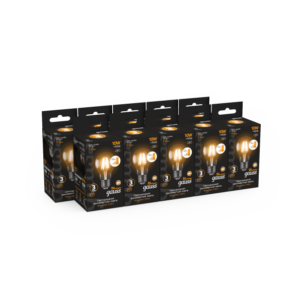 Купить Gauss Лампа Filament А60 10W 930lm 2700К Е27 шаг. диммирование LED 102802110-S