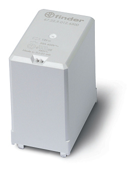 Finder Силовое электромеханическое реле; монтаж на печатную плату; 2NO 50A; контакты AgNi (зазор ≥ 3мм); катушка 12В DC; степень защиты RTII; опции: н 672290121300