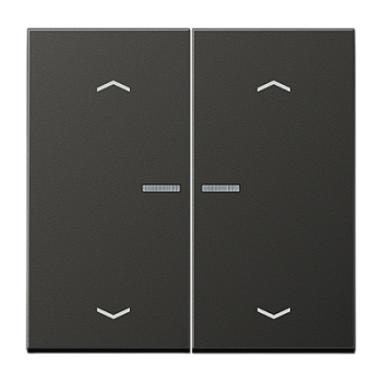 JUNG Клавиша для KNX кнопки, 2 группы, с окошком с символами «стрелки» металл антрацит AL102KO5PAN
