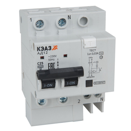 КЭАЗ АВДТ с защитой от сверхтоков АД12-24C16-АC-УХЛ4 (2P, C16, 300mA) 4,5кА