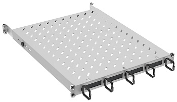 IEK ZPAS ITK Полка стационарная 19" 1U органайзер щетовой 120кг 750мм серый ZP-FS35-U-1U-78