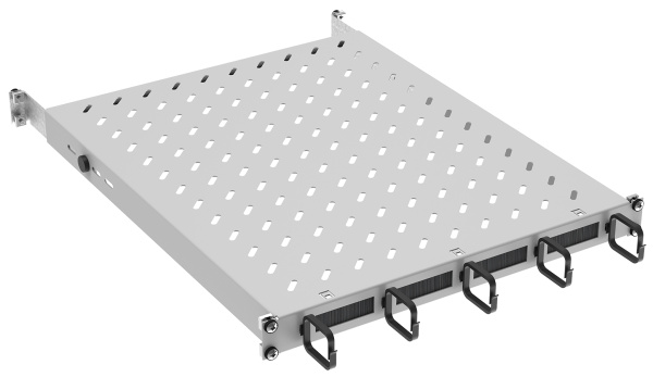 IEK ZPAS ITK Полка стационарная 19" 1U органайзер щетовой 120кг 750мм серый ZP-FS35-U-1U-78