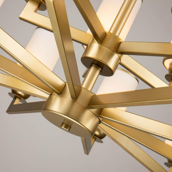 Купить Favourite 2621-15P подвесная люстра Каркас цвета латунь, плафоны из белого матового стекла