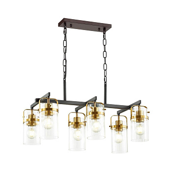 Odeon Light 4653/6 ODL20 569 черный/золотой/прозрачный Люстра E27 6*60W 220V KOVIS