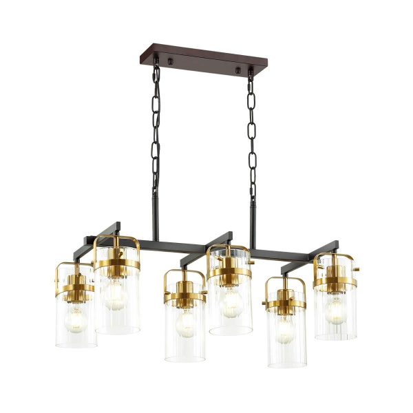 Odeon Light 4653/6 ODL20 569 черный/золотой/прозрачный Люстра E27 6*60W 220V KOVIS