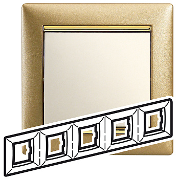 Legrand Valena Матовое Золото Рамка 5-ая гориз 770305