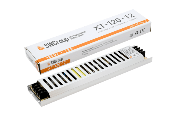 SWG Ультратонкий блок питания в металлическом корпусе, IP20, 120W, 12V XT-120-12