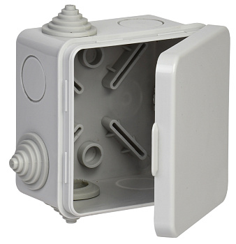 IEK Коробка расп. КМ41238 80х80х50мм о/к IP54 7 вв. (7035)