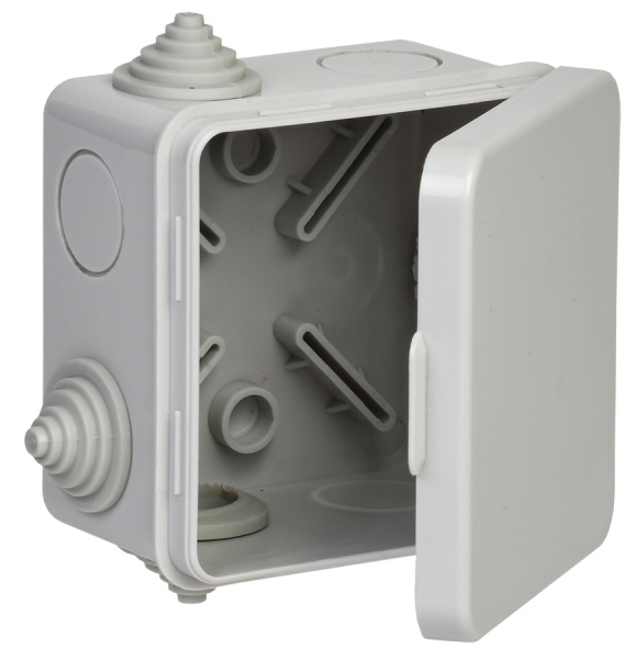 IEK Коробка расп. КМ41238 80х80х50мм о/к IP54 7 вв. (7035)
