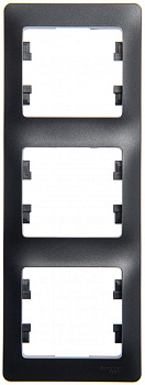 Systeme Electric Glossa Антрацит Рамка 3-ая, вертикальная