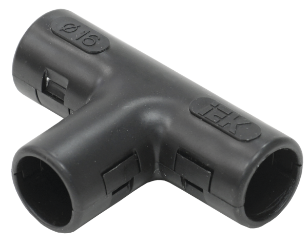 IEK Тройник открывающийся TI20G черный (5 шт/комп) CTA10D-TIG20-K02-005