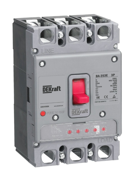 Силовой авт. выкл. с электрон. расц. 3P 125А 70кА ВА-353E