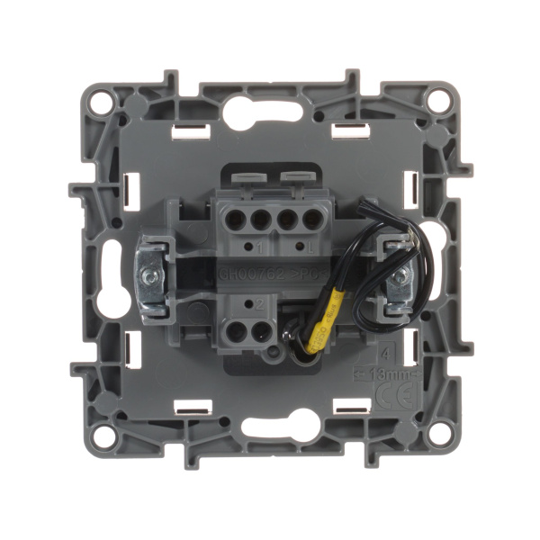 Купить Legrand Etika Антрацит Выключатель 1-клавишный с подсветкой/индикацией, авт.клеммы, 10 AX, 250 В 672603