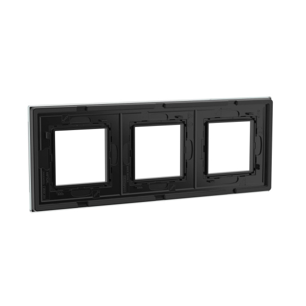 Купить DKC Рамка из натурального стекла, "Avanti", черная, 3 поста (6 мод.)