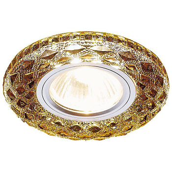 Ambrella Встраиваемый точечный светильник со светодиодной лентой S288 BK хром/агат/MR16+3W(LED WHITE)