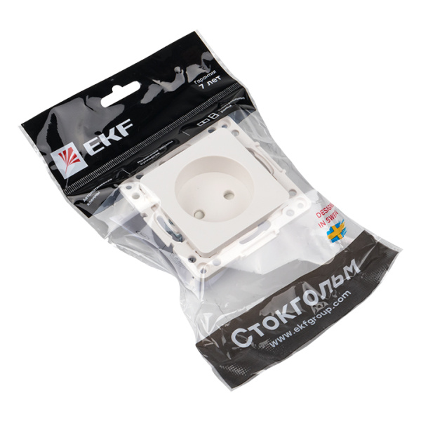 Купить EKF PROxima Стокгольм Белый Розетка б/з, со шторками, 10 А