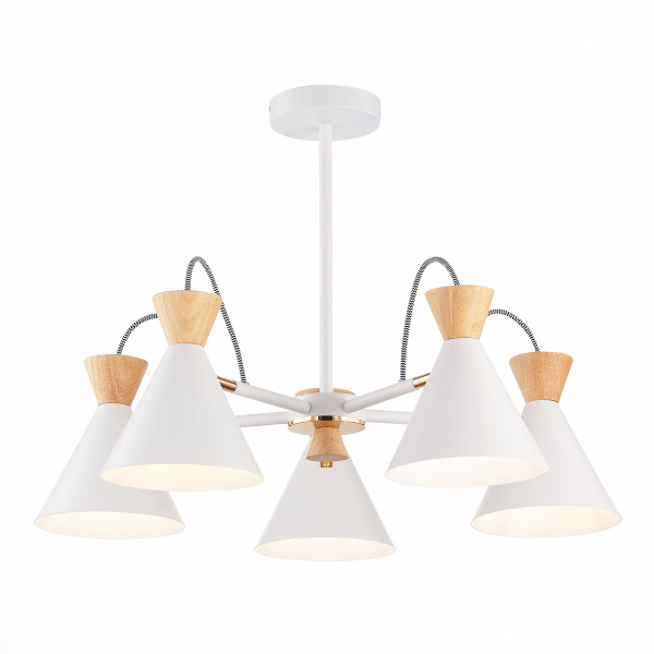 Evoluce SLE125102-05 Люстра потолочная Белый, Золото/Белый, Светлое дерево E14 5*40W