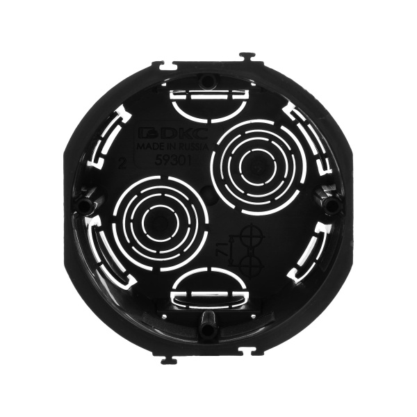 DKC Подрозеточная коробка для сплошных стен, черная, под 2 модуля
