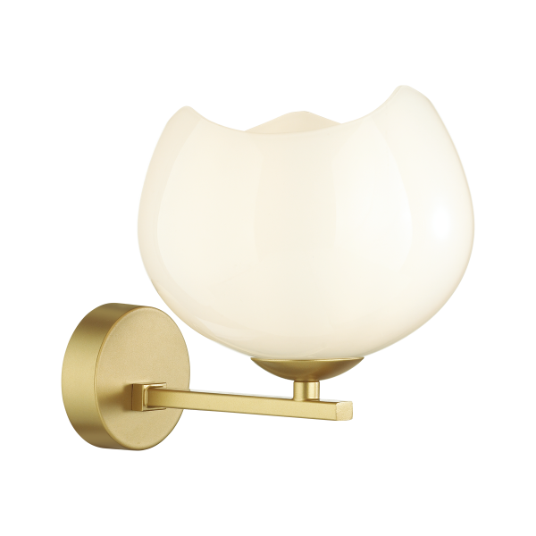 Купить Odeon Light 4873/1W MODERN ODL_EX22 49 золотой/белый/стекло Бра E14 1*40W WATERLILY