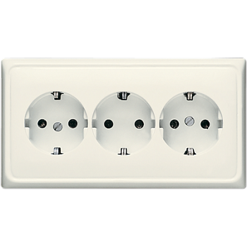 JUNG Розетка тройная с заземлением для кабельканалов слоновая кость CD523