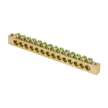 EKF PROxima Шина PEN "ноль-земля" (8х12мм) 14 отверстий латунь крепеж по краям розничный стикер