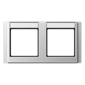 JUNG A 500 Алюминий Рамка 2-ая с шильдиком горизонтальная A5820NAAL