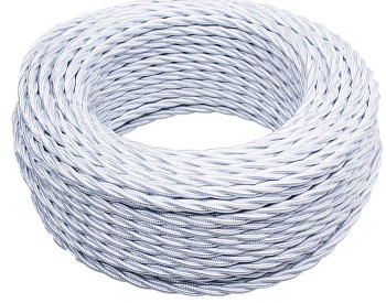 BIRONI Белый глянец Витой провод 2*0,75 50м B1-422-071-50