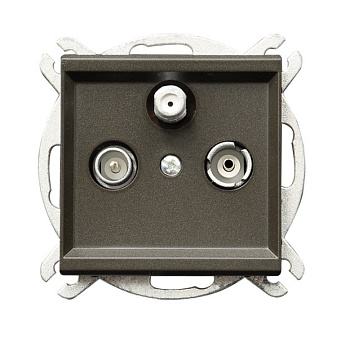 Ospel Sonata Шоколадный металлик Розетка TV-SAT ооконечная, коэффициент затухания 1,5-2 дБ GPA-RS/m/40