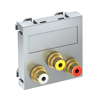 OBO Bettermann Розетка мультимедийная Audio-Video, 1 модуль Modul45, 45х45 мм, цвет алюминиевый лак 6105168