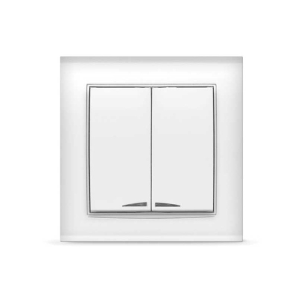 UNIVersal "Бриллиант" Выключатель Бел 2 кл. с подсветкой 7947410