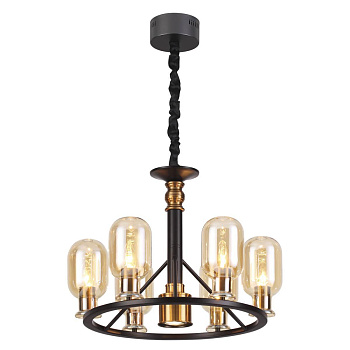 Odeon Light 4700/6 ODL20 565 черный/бронзовый/янтарный Люстра E14 6*40W GRIF