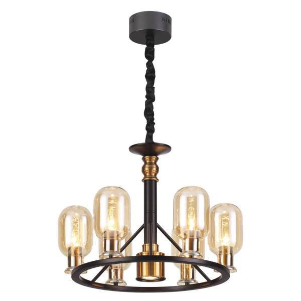 Odeon Light 4700/6 ODL20 565 черный/бронзовый/янтарный Люстра E14 6*40W GRIF