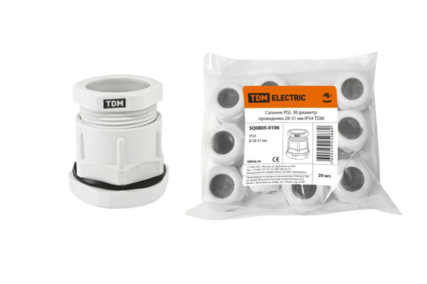 TDM Сальник PGL 36 диаметр проводника 28-31 мм IP54 SQ0805-0106
