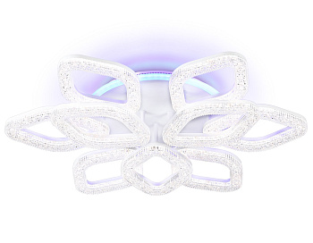 Ambrella Светильник потолочный светодиодный с RGB подсветкой и пультом FA3929/6+3 WH белый 180W 3000K/4200K/6400K+RGB D680*110 (ПДУ РАДИО 2.4G)