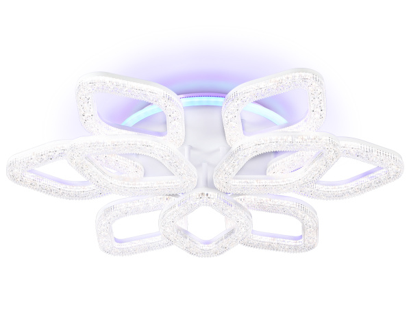 Ambrella Светильник потолочный светодиодный с RGB подсветкой и пультом FA3929/6+3 WH белый 180W 3000K/4200K/6400K+RGB D680*110 (ПДУ РАДИО 2.4G)