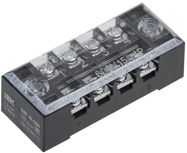 IEK Блок зажимов БЗН ТВ-1504 1,5 мм2 15A 4 пары